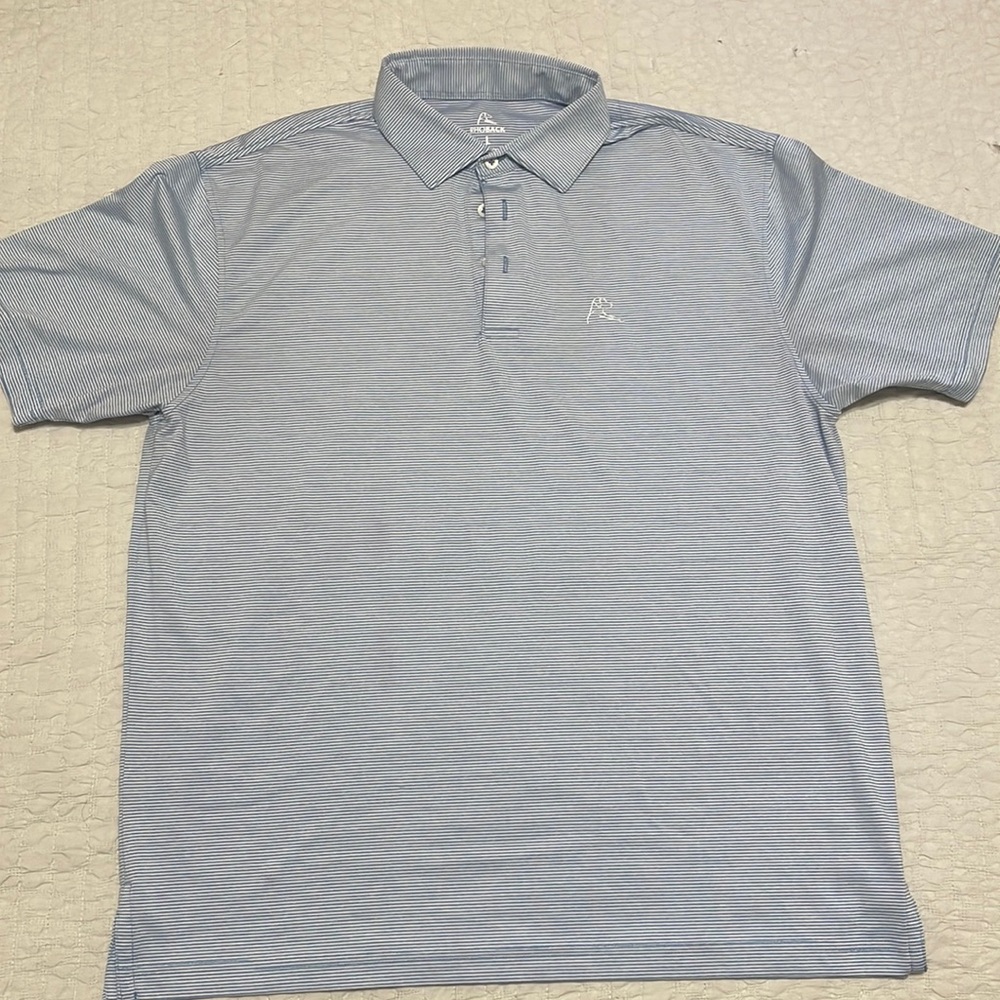 Rhoback Blue and white stripe polo